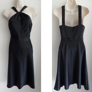 J.CREW Black Sinclair Halter Dress in Tricotine